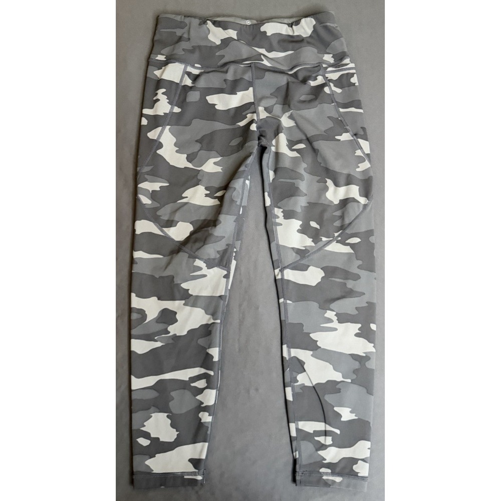 Sweaty Betty The Power Leggings Womens Size 7/8‎ Medium Grey Camo Athletic